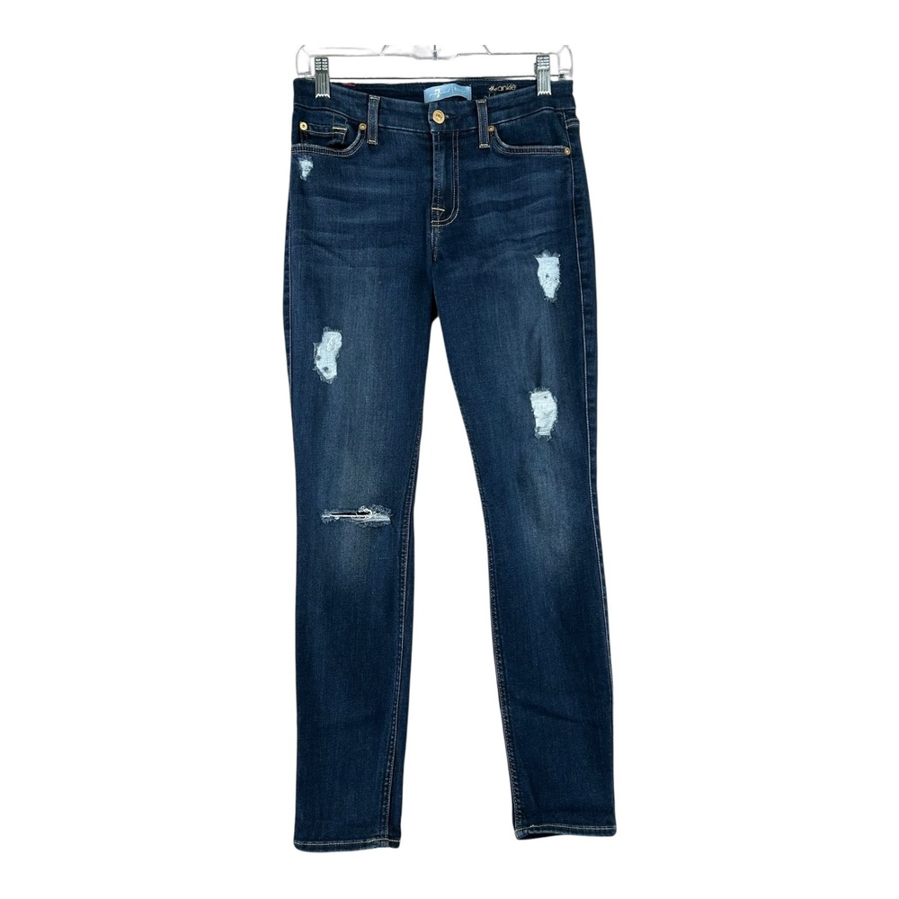 7 For All‎ Mankind Blair Ankle Skinny Jeans Distressed Womens Size 26 28x27.5